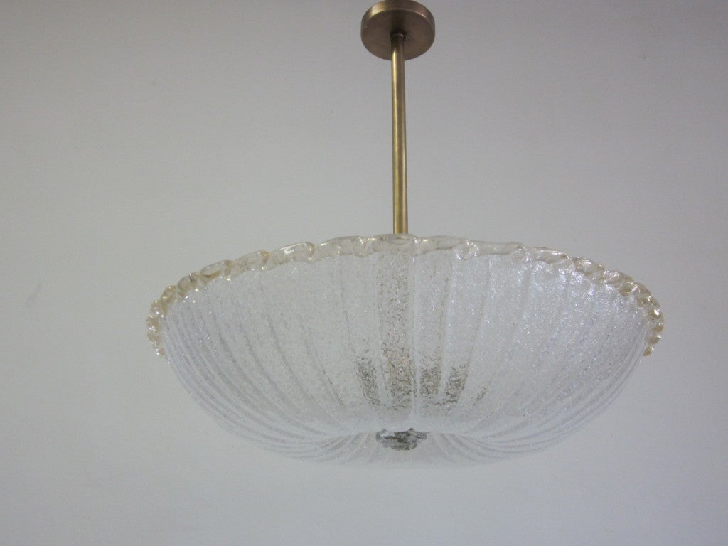 Large Italian Midcentury Murano / Venetian Glass Chandelier by Barovier e Toso In Excellent Condition In New York, NY