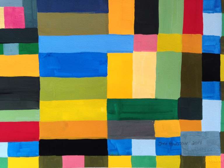 Two Geometric Abstraction Paintings by Jeff Hudson In Excellent Condition For Sale In New York, NY