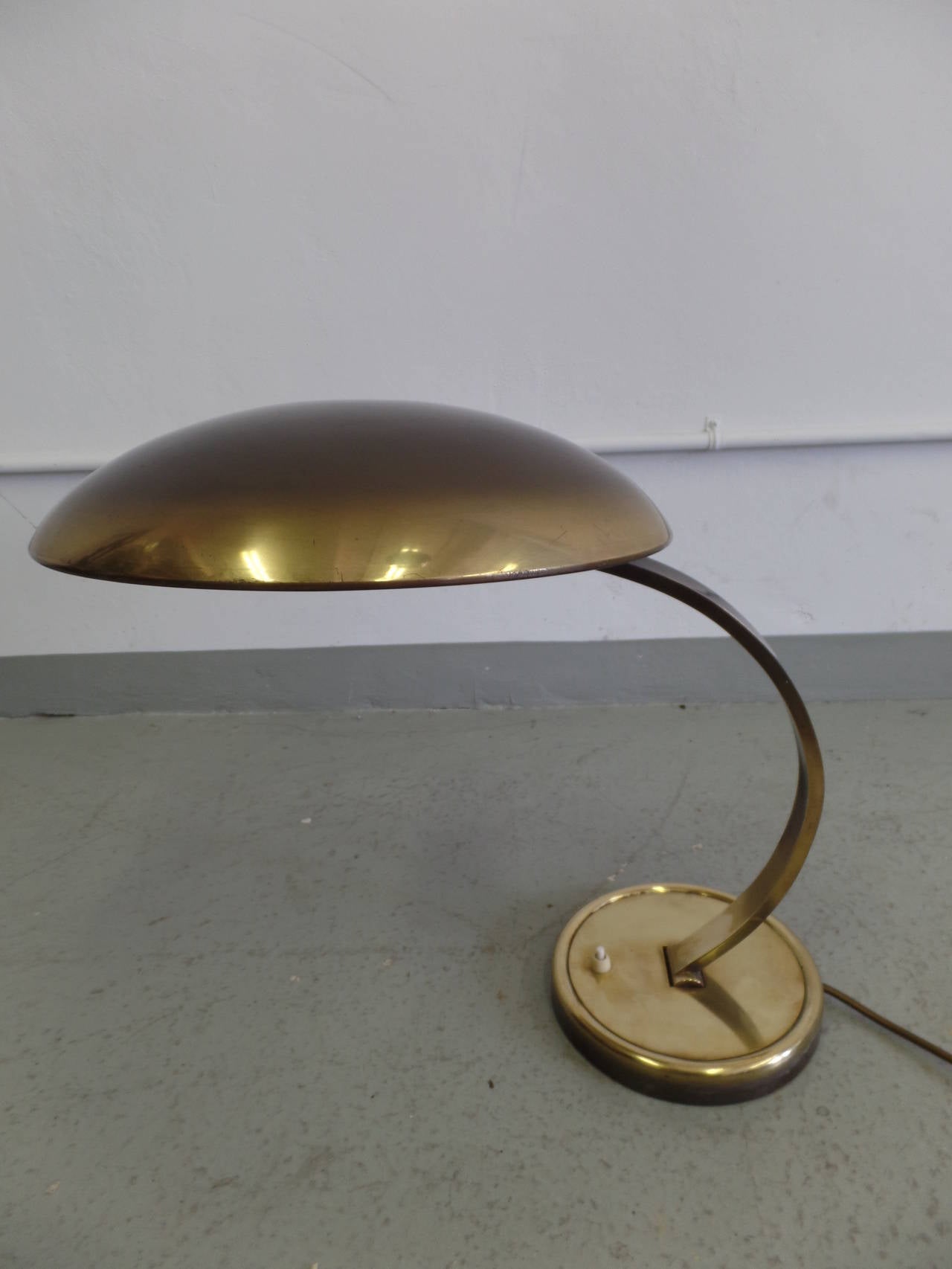 mid century modern brass desk lamp
