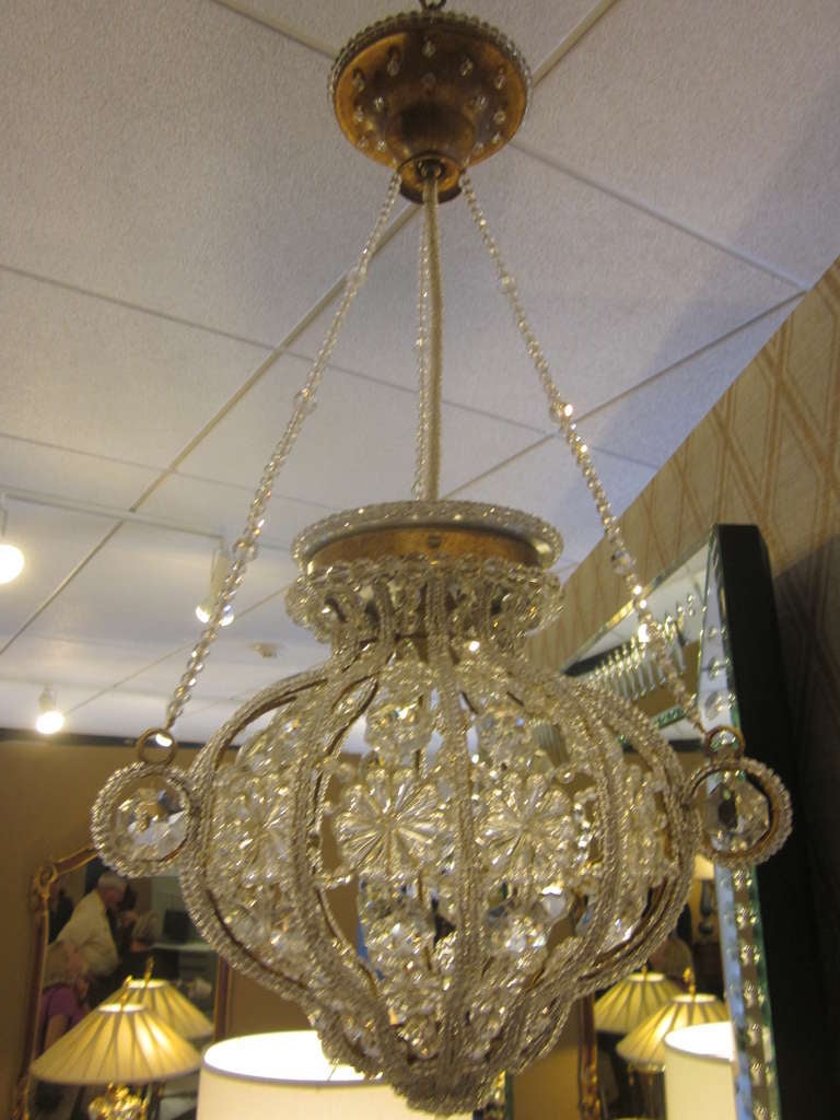 Two Italian Modern Neoclassical Crystal Pendants or Chandeliers In Excellent Condition In New York, NY