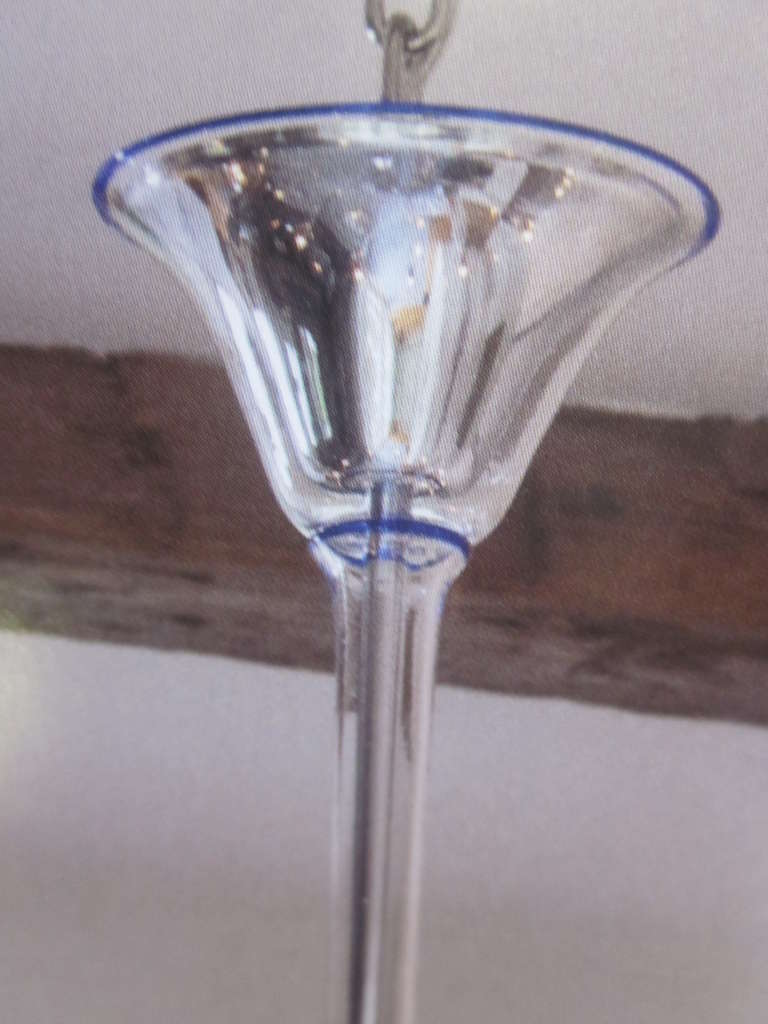 Kronleuchter aus mundgeblasenem Murano-/Venezianischem Glas im klaren italienischen Midcentury-Stil im Angebot 1