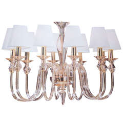 Two Ten-Arm Murano Glass, Modern Neoclassical Chandelier 1