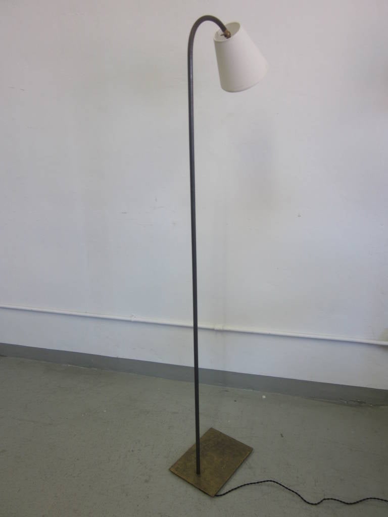 Pair of French 50's, Partially Gilt Floor Lamps In Good Condition In New York, NY