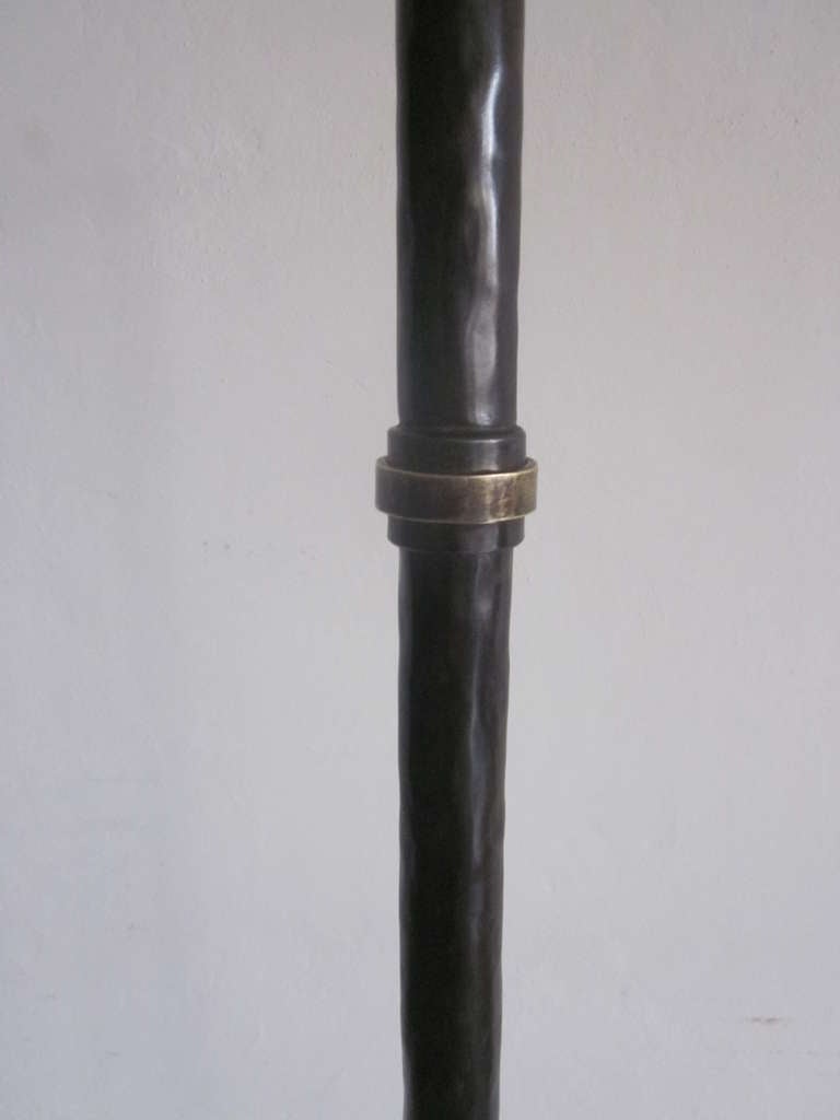 Mid-20th Century Pair of French, 1940s Style Wrought Iron Standing Lamps