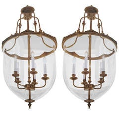 Two French Modern Neoclassical Chandeliers/ Lanterns 12
