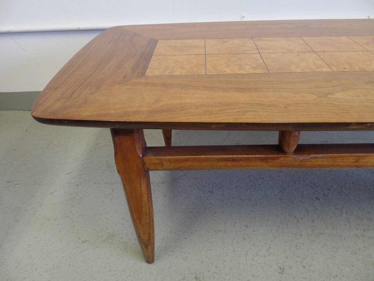 Cantilevered and Inlaid Italian Cocktail Table For Sale 2