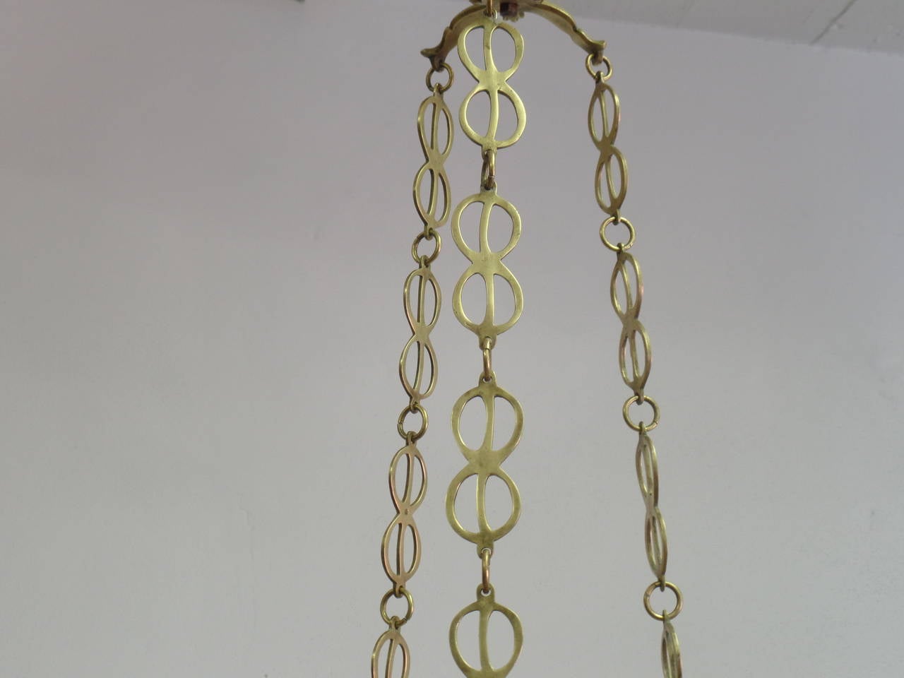French Mid-Century Modern Neoclassical Gilt Bronze Sunburst Pendant / Chandelier 3