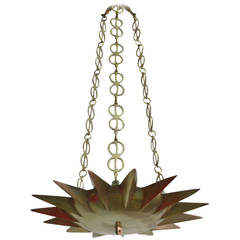 Stunning French Gilt Bronze Sunburst Pendant 4