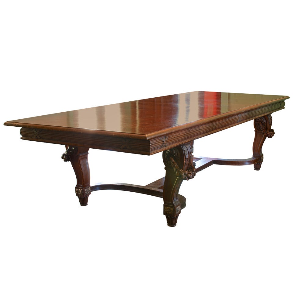 Large French Carved 'Belle Epoque' Dining Table