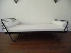 French Mid-Century Modern 'Kyoto' Enameled Iron Daybed / Bed by Mathieu Matégot