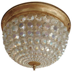 Austrian Mid-Century Modern Cut-Glass Flush Mount Fixture