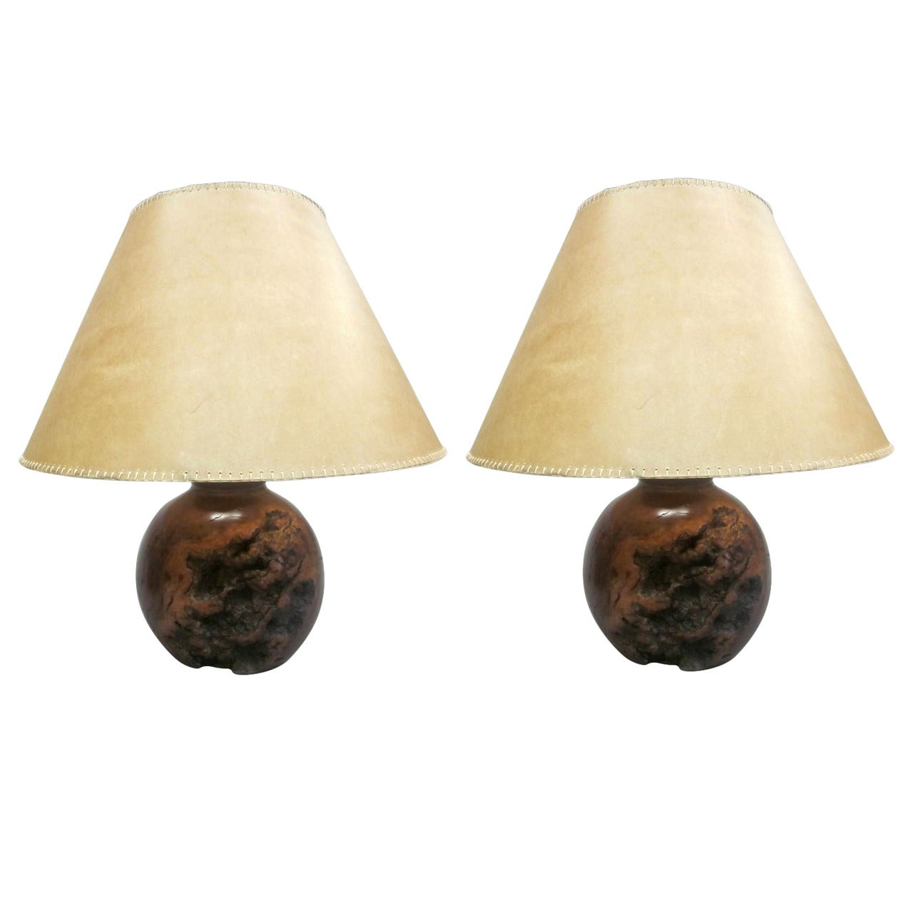 Pair of French Modern Craftsman Table Lamps in the Style Alexandre Noll For Sale