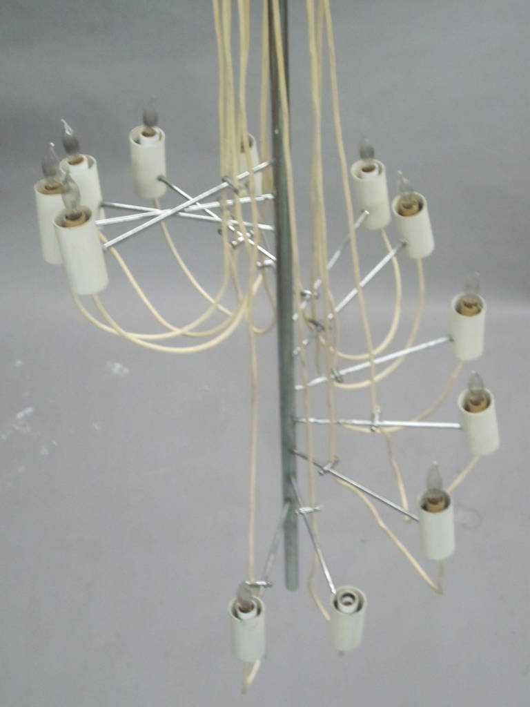 Mid-Century Modern French Mid-Century Minimalist 'A16' Chandelier by Alain Richard for Disderot For Sale