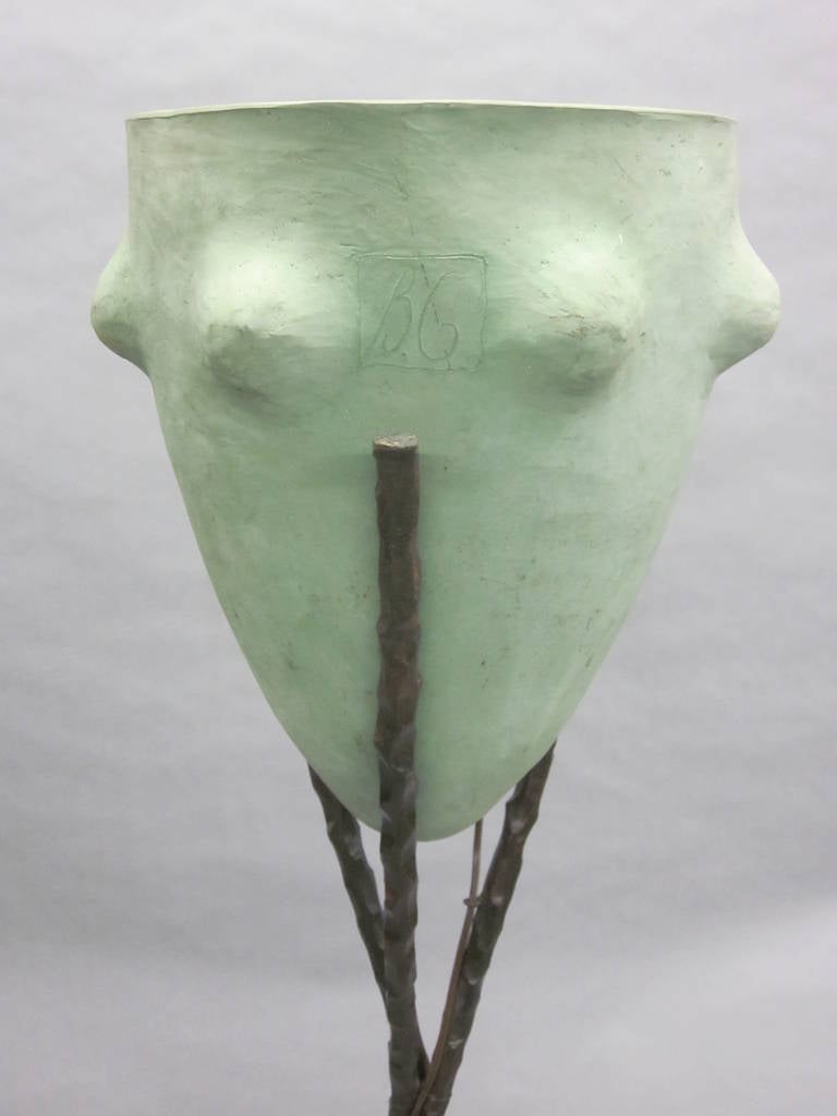 Français Rare lampadaire ou sculpture française « Les nouveaux barbares » de Garouste & Bonetti, 1980