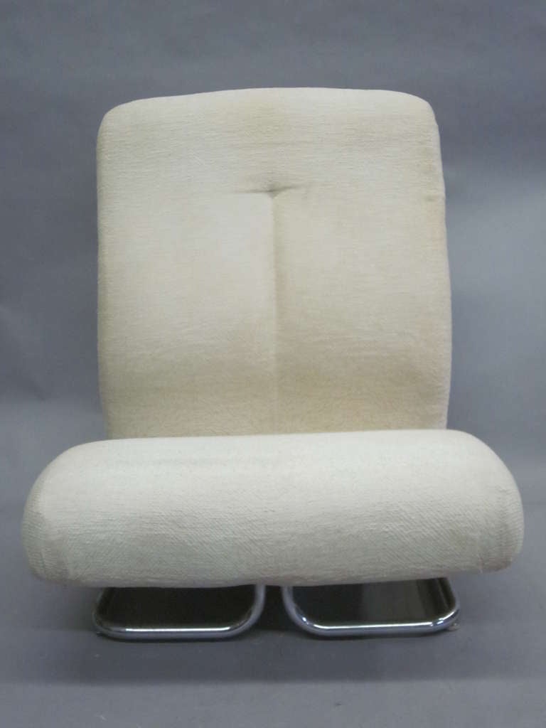 20th Century Rare Pair of Italian Mid-Century Modern / Space Age Lounge Chairs by IPE For Sale