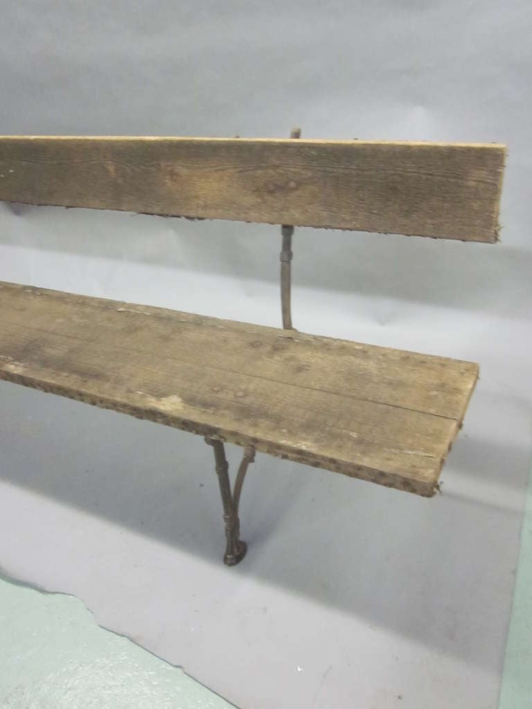 Hardwood Two Large French 19th Century Napoleon III Garden Benches / Settees For Sale