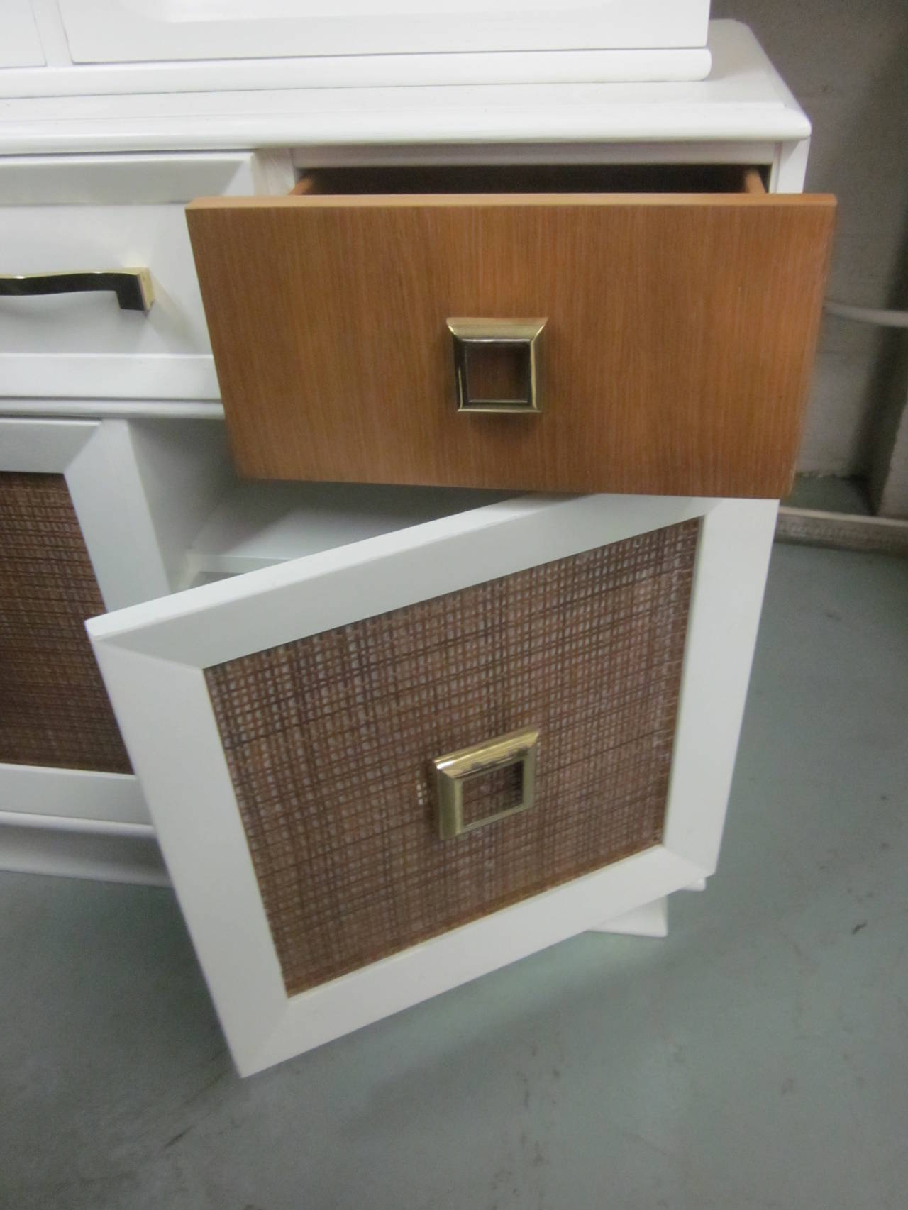 Brass Mid-Century Modern Sideboard / Secretary Attributed to Tommi Parzinger