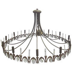 Italian Gilt Bronze and Crystal Chandelier Attr. Pietro Chiesa for Fontana Arte 11