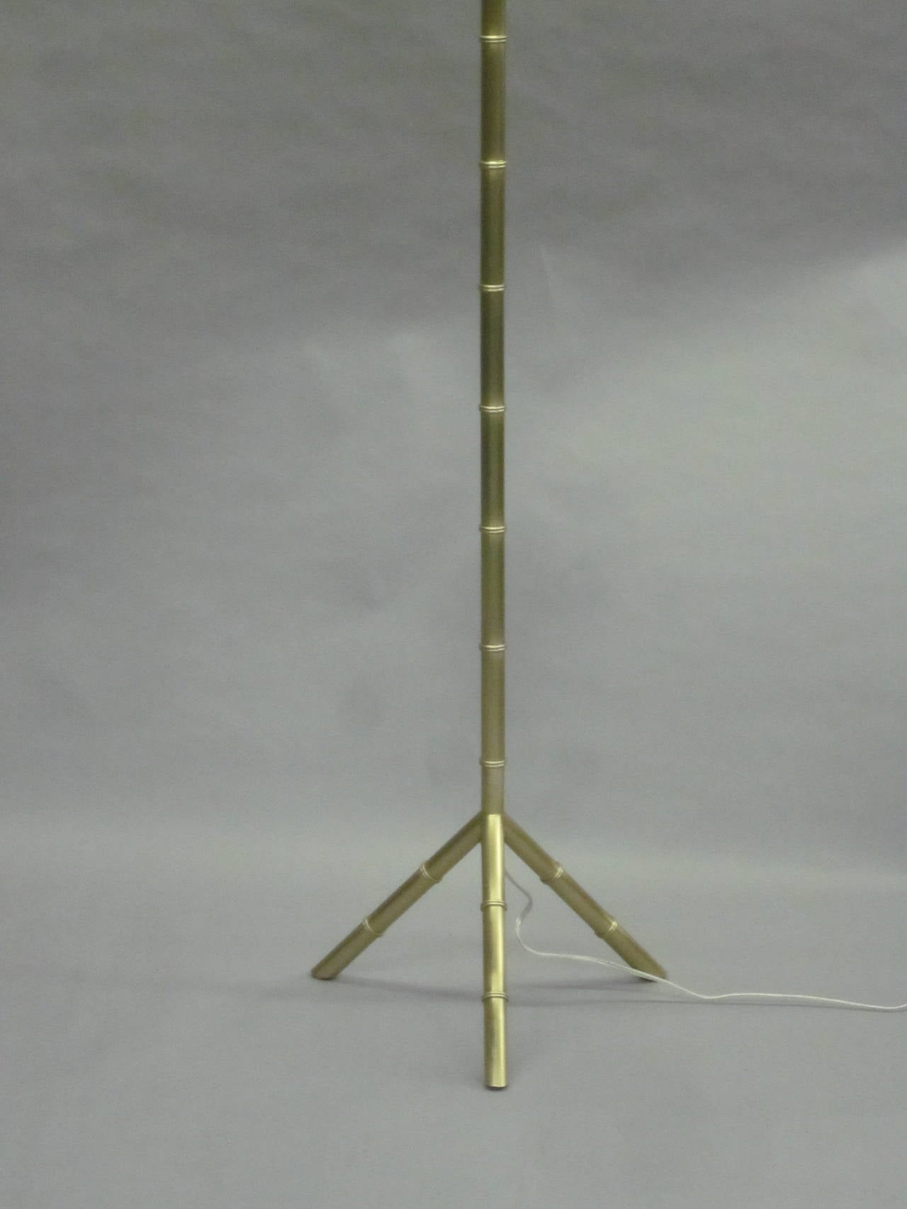 20th Century Pair of French Mid-Century Modern Style Faux Bamboo Floor Lamps, Jacques Adnet