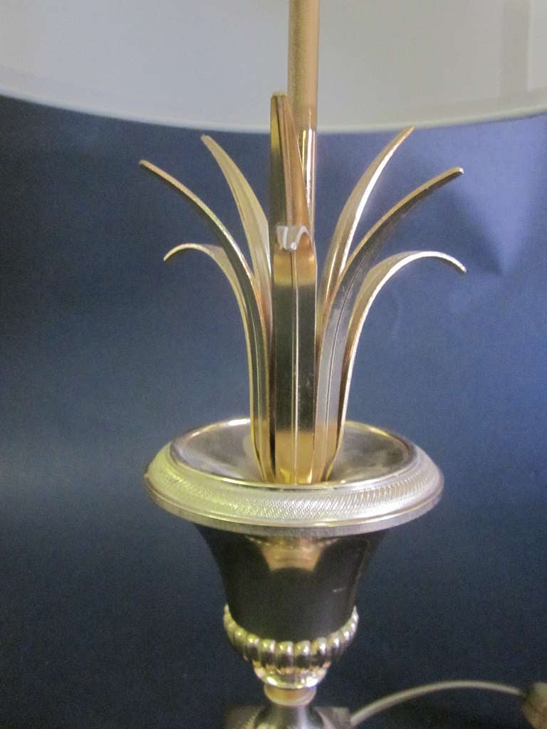 Mid-20th Century Pair of Midcentury Brass Pineapple Frond Table Lamps Maison Charles Attributed