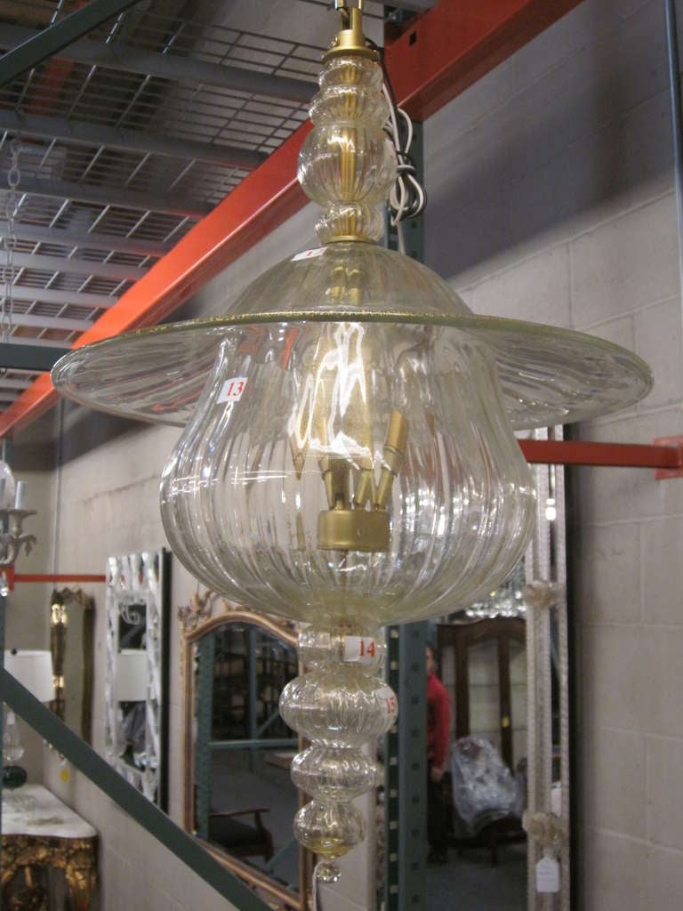 Large Murano 'Doge' Pendant Attributed to Venini