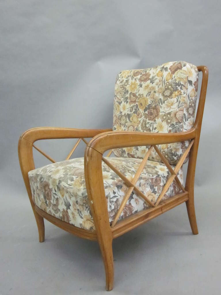 Italian Pair of Armchairs Attributed to Paolo Buffa