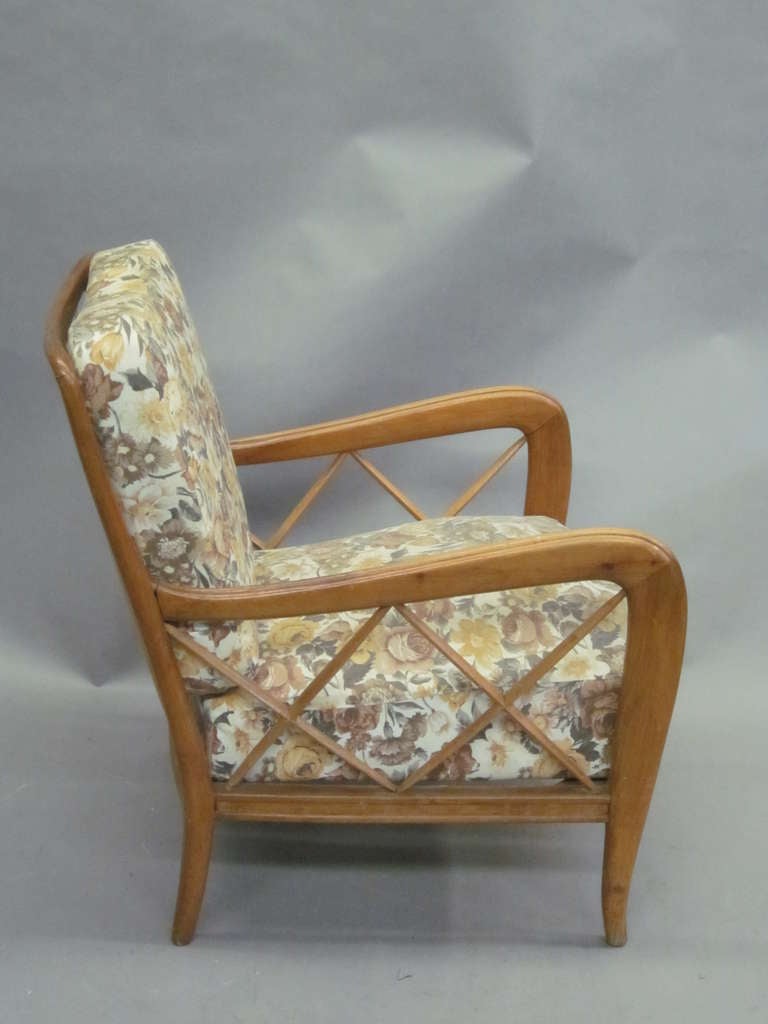 Cherry Pair of Armchairs Attributed to Paolo Buffa
