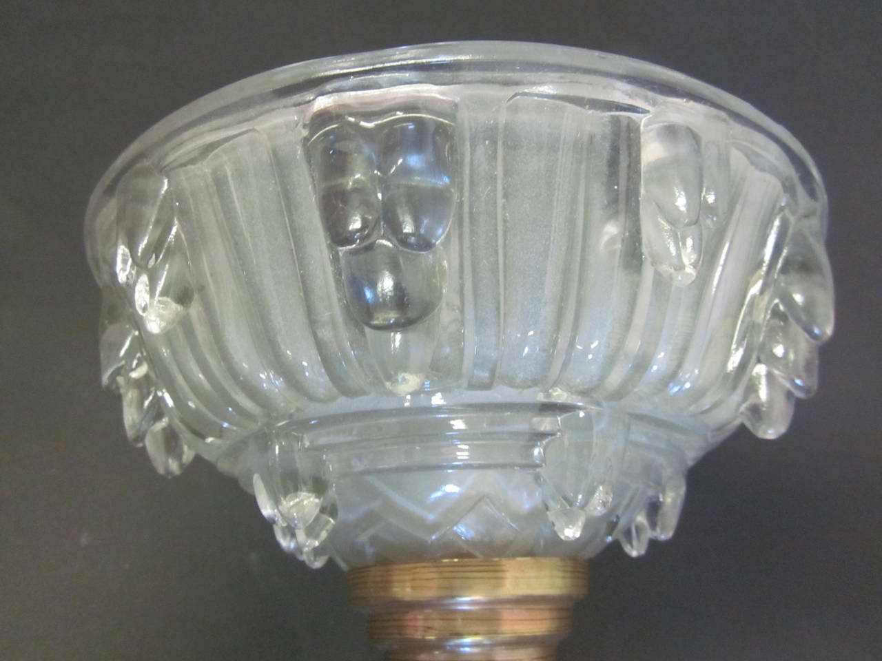 Pair of Large French Art Deco Crystal Torch Sconces Attributed to Lalique For Sale 2