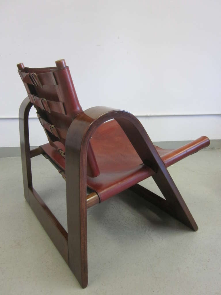 Scandinavian Modern Danish Mid-Century Modern Leather Strap Chair Attributed to Borge Mogensen For Sale