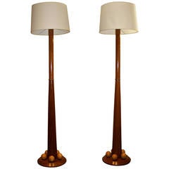 Pair of Orb Based Floor Lamps