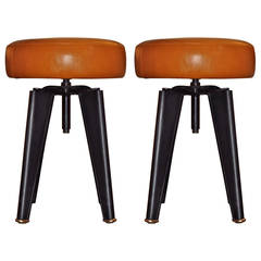 Pair of Piano Stools by Dominique for the Clemenceau Aircraft Carrier 11