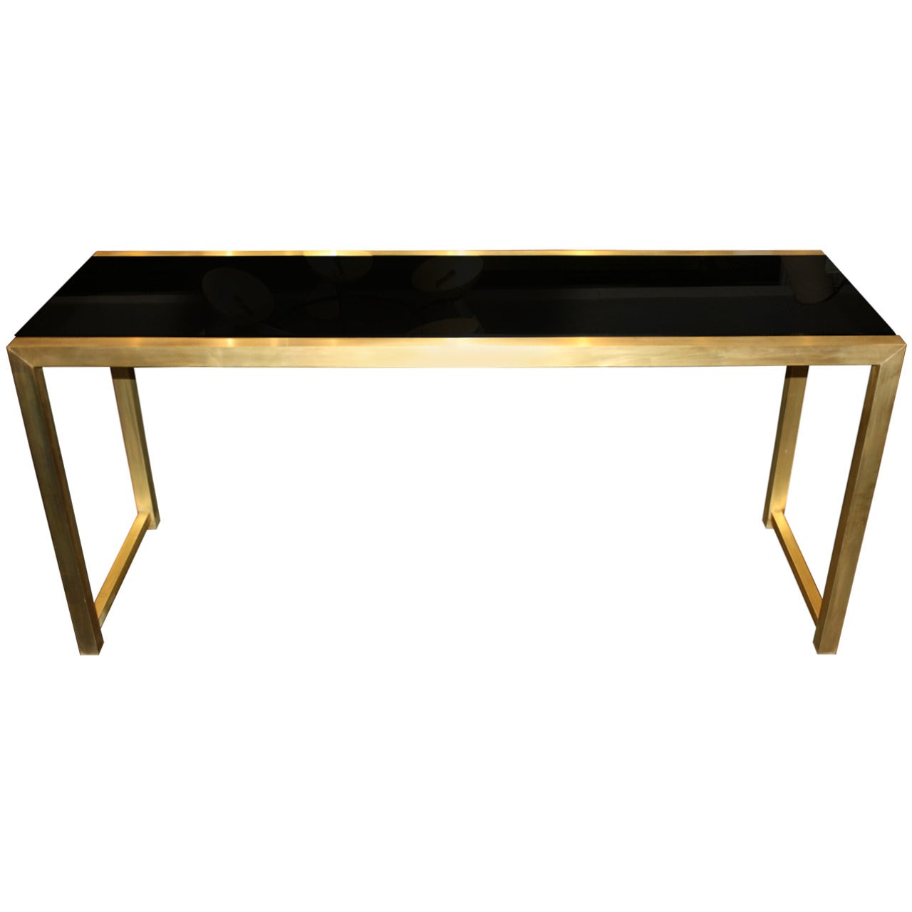 French Brass Console Table For Sale