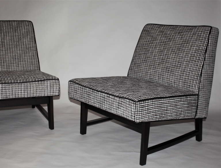 American Edward Wormley Leather Slipper Chairs