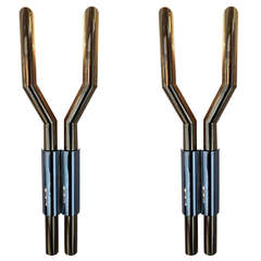 Pair of Two-Tone Modernist Sconces
