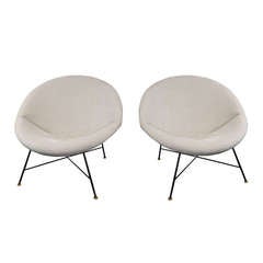 Pair of Large Crescent Chairs 9