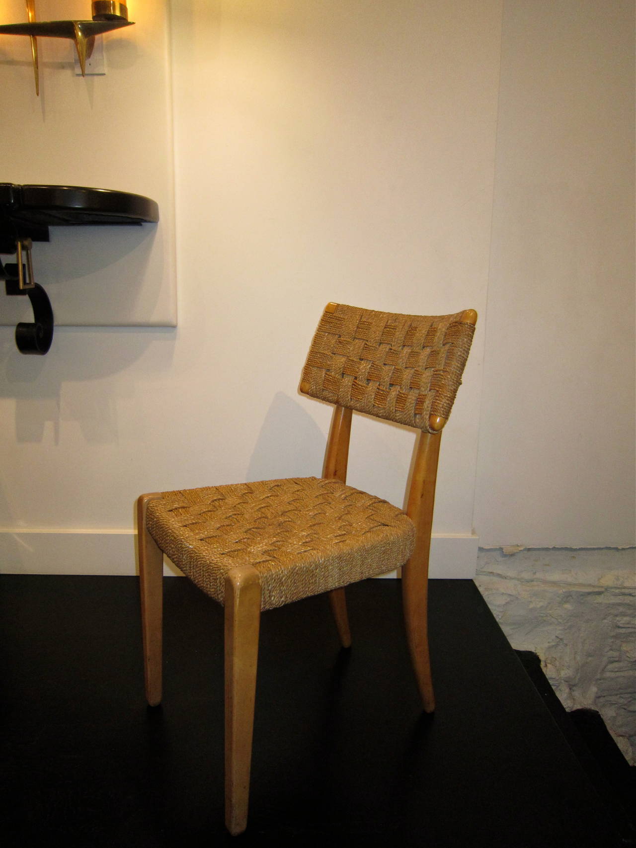Raffia Woven Mahogany Chairs 1