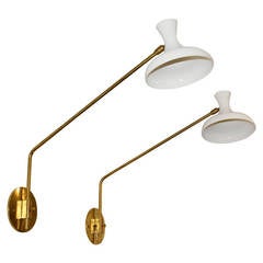 Pair of Swing Arm Sconces Attributed to Stilnovo