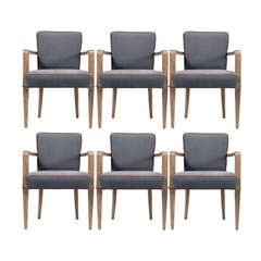 Jacques Quinet Set of Six Dining Armchairs