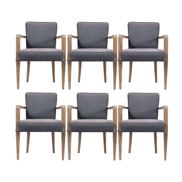 Jacques Quinet Set of Six Dining Armchairs