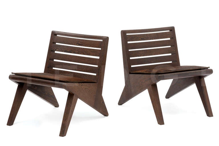 American Michael Boyd Wedge Series Arrowhead Wengé Chair For Sale
