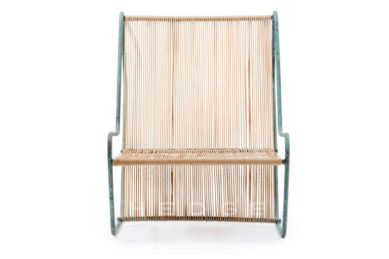 Bronze and jute lounge chair by Michael Boyd (b. 1960).