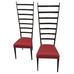 Pair Gio Ponti ladder-back chairs