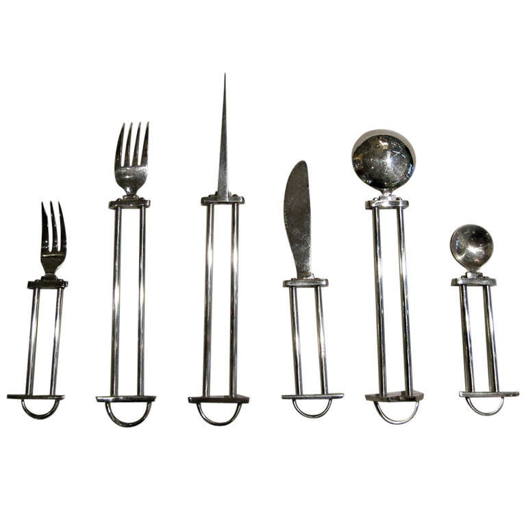 Silver Plated Flatware Designed by Shozo Toyohisa at 1stDibs