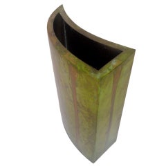 Patinated copper vase