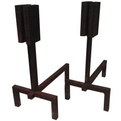 Modernist andirons