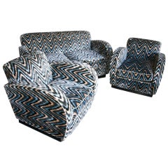 Pair of Lounge Chairs with Settee