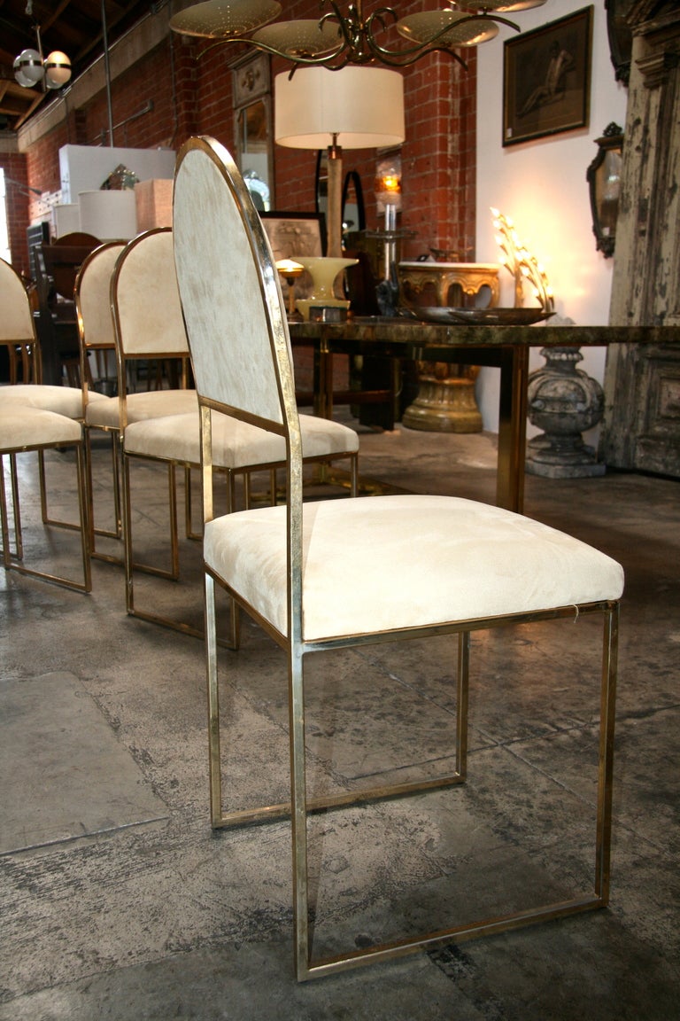 Brass Italian 1960s Set of Eight Chairs by Mario Botta