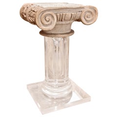 18th Century Granite Top Column with Plexi Base