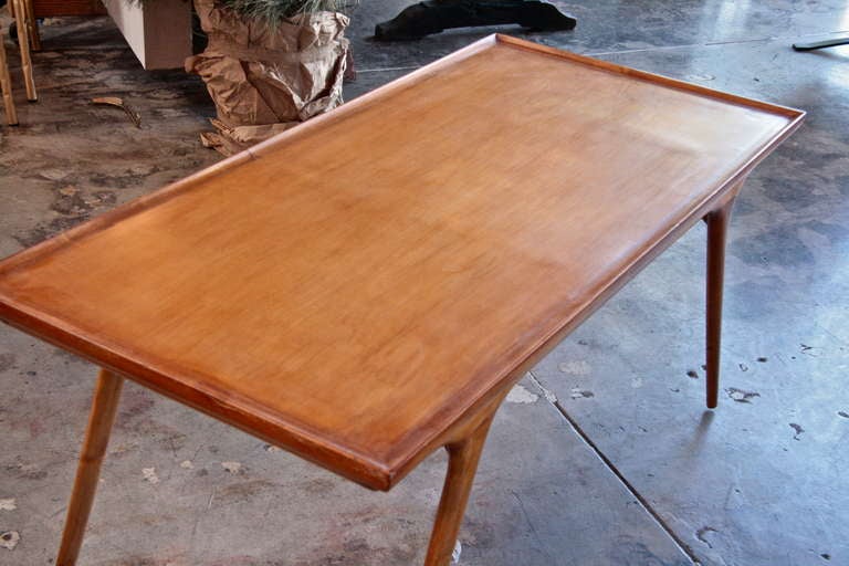 Italian 50s Paolo Buffa Wooden Coffee Table In Good Condition In Los Angeles, CA