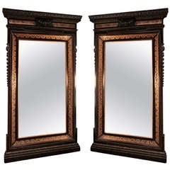 Antique Pair of Italian 19th Century Painted Mirrors